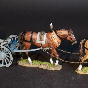 18th Century Gun and Artillery Limber with Horses