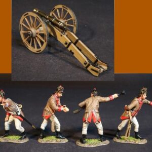 American Revolution: Rhode Island Artillery Crew & 6 Pouder Cannon