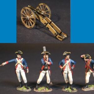 American Revolution: Continental Artillery Crew & 6 Pouder Cannon